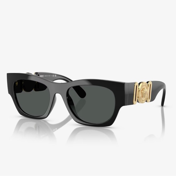 Versace Accessories - New Versace Authentic Sunglasses with Black Frame and Gold Detailing